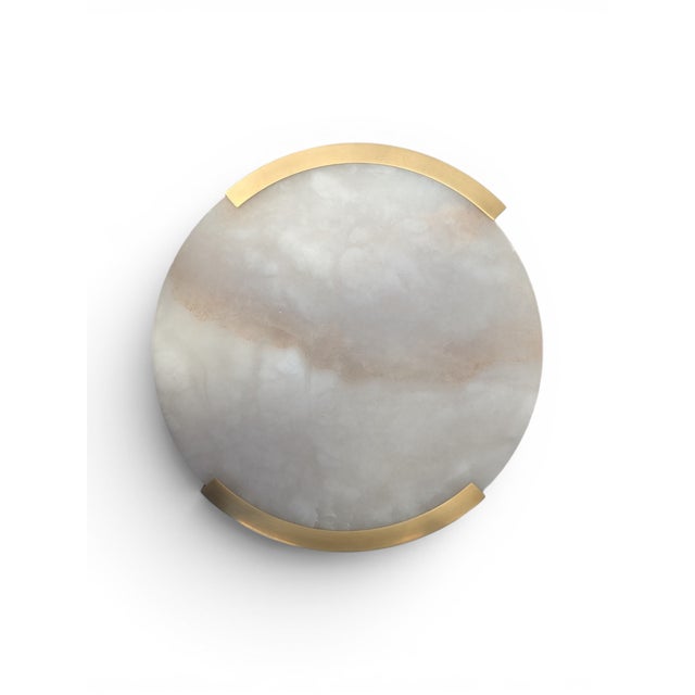 Modern Visual Comfort Melange Alabaster Flush Mounts For Sale - Image 3 of 4