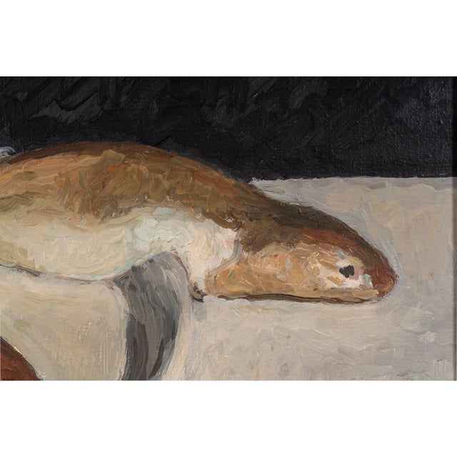 Edouard Arthur, Freshwater Fish on a White Plate, Oil on Canvas For Sale - Image 3 of 11