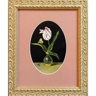 Dutch Style Floral Still Life Tulip Painting. Framed For Sale