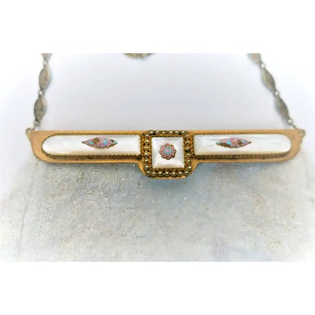 Vintage White Beaded Handbag With Pastel Enamel, Circa Mid-20th Century, Europe For Sale - Image 11 of 17