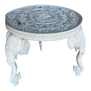 1970s Elephant Side Table Gamble-Stole and Hollywood Regency Style