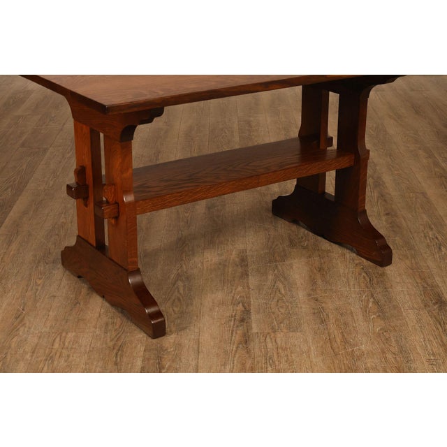 Wood Gustav Stickley Antique Mission Oak Library Table For Sale - Image 7 of 15