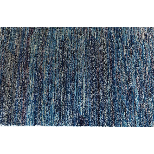 1940s Doris Leslie Blau Vintage Chinese Floral Navy Blue Hand-Knotted Wool Rug For Sale - Image 5 of 10