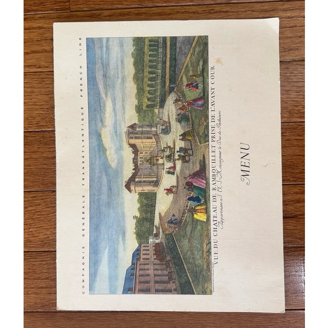 Paper Set of 3 Vibrant French Line Menus 1960's Shipping Included For Sale - Image 7 of 8