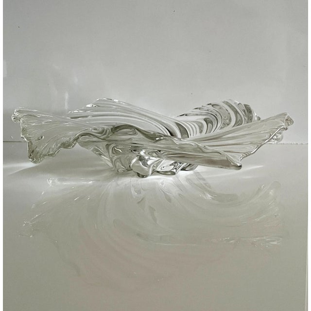 Glass Vintage Mikasa Belle Epoque Swirl Crystal Low Bowl For Sale - Image 7 of 8