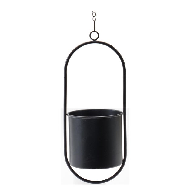 Kenneth Ludwig Chicago Modern Hanging Planter with Frame (Set of 2) For Sale - Image 4 of 5