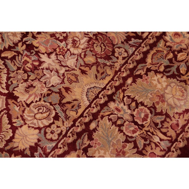 Renaissance Floral 1990's Pak-Persian Red/Red Wool Rug - 9'1'' X 12'3'' For Sale - Image 3 of 9