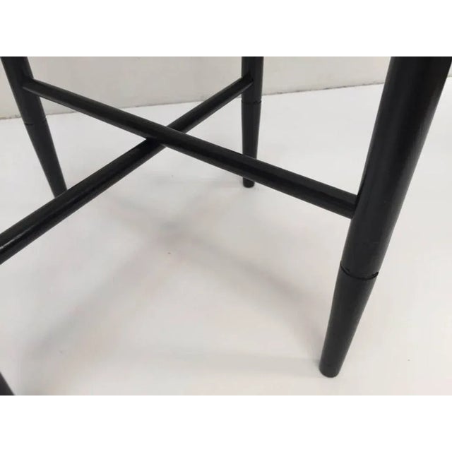 Vintage Folding Black Wooden Tray Table Stand For Sale - Image 4 of 9