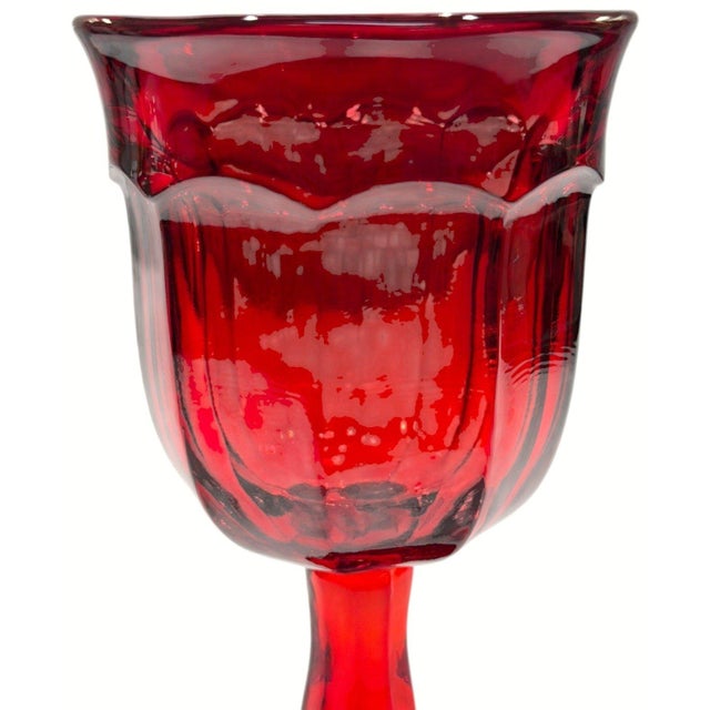 Viking Glass Company Vintage Viking Arlington Ruby Red Water Goblets - Set of 4 For Sale - Image 4 of 8