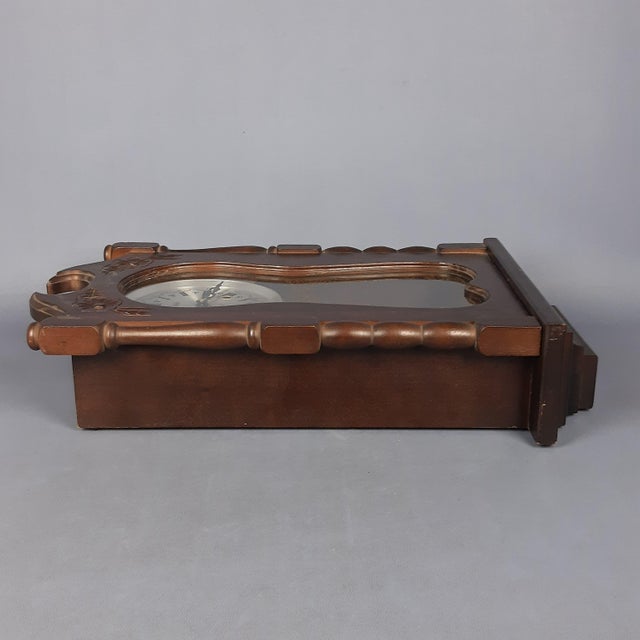 Wood Vintage Mechanical Pendulum Clock, 1960s For Sale - Image 7 of 14