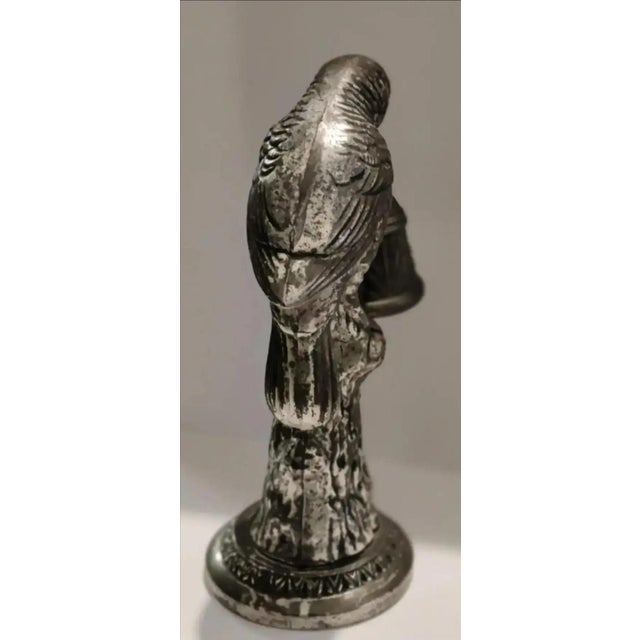 Mid 20th Century Mid 20th Century Vintage Ornate Metal Tabletop Perched Bird Bell For Sale - Image 5 of 7