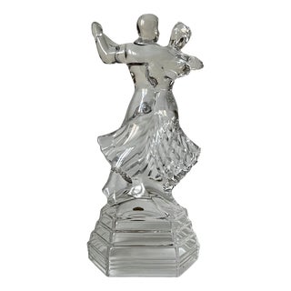 Vintage Italian Lead Crystal Tango Dancers Sculpture by RCR, 1980s For Sale
