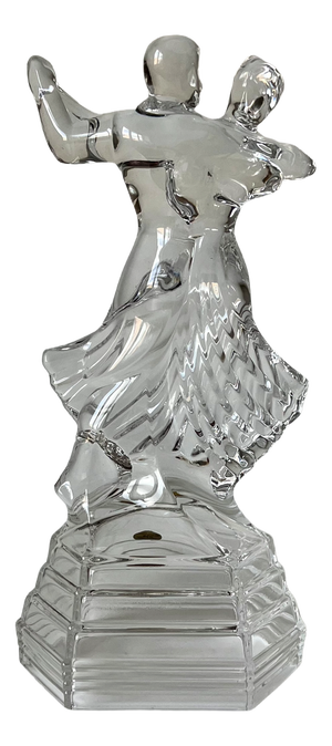 Vintage Italian Lead Crystal Tango Dancers Sculpture by RCR, 1980s