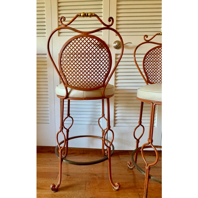 French Wrought Iron Bar Stools A Pair Chairish