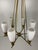 Metal Glass and Brass Chandelier, 1950s For Sale - Image 7 of 11