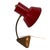 Red Desk Lamp with Faux Wooden Base and Accent & Brass Gooseneck For Sale - Image 5 of 9