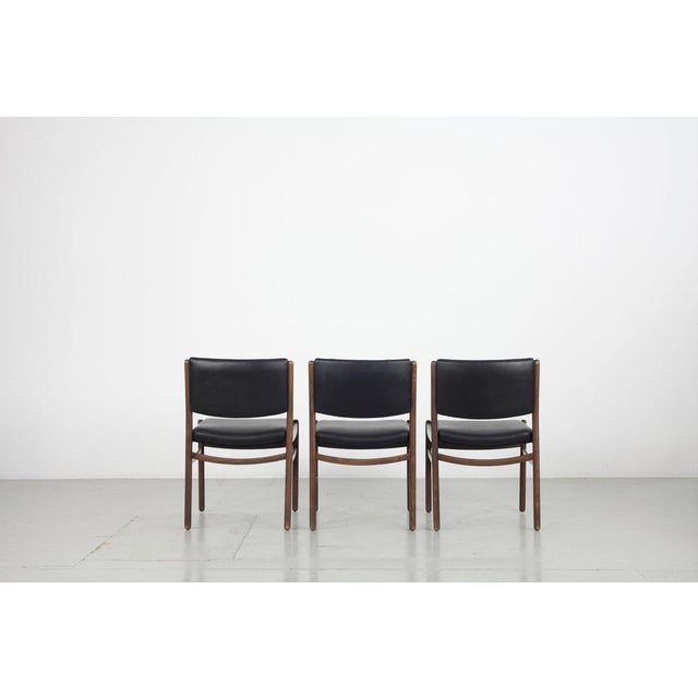 1960s Wooden Chairs with Leatherette Upholstery, Italy, 1960s, Set of 3 For Sale - Image 5 of 18