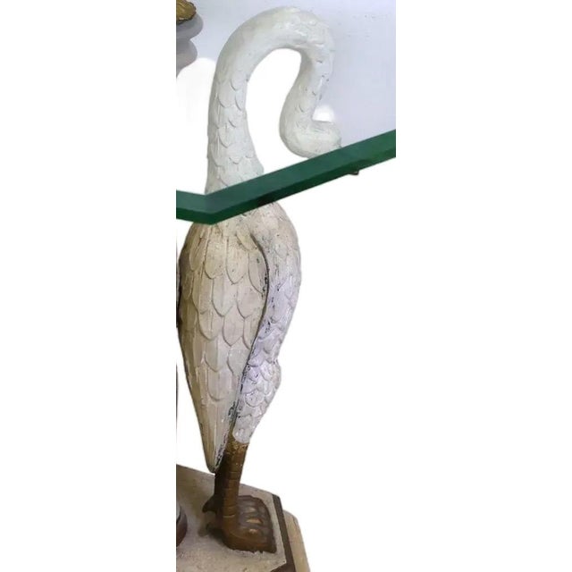 Wood Vintage Mid-Century Italian Neoclassical Hand-Carved Giltwood Swan Accent Table For Sale - Image 7 of 9