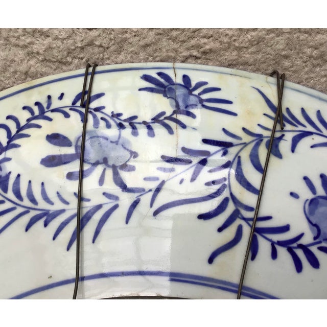 Antique Japanese Imari Porcelain Charger 24" Platter Wall Hanger For Sale - Image 9 of 10