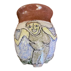 Vintage Vase in Ceramic Hand Painted, Signed & Dated '93 by Dan Robar