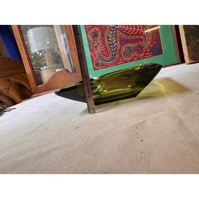 Pair of Vintage Green Glass Ashtrays For Sale - Image 12 of 12