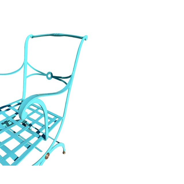 1940s Vintage 1940s NeoClassical Art Deco French Patio Metal Outdoor Armchairs Restored Copper Attributed to Rene Prou For Sale - Image 5 of 12