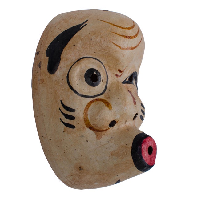 Vintage Japanese Noh Kyogen Theatre Okame and Hyottoko Masks Chairish