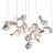 Dune 16 Cluster Chandelier with Silver Anodized Shades by Daniel Becker for Moss Objects For Sale