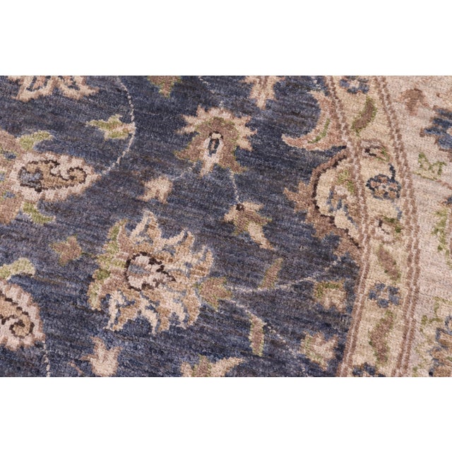 Bohemian Ziegler Gray/Blue Wool Runner Rug- 6'1'' X 6'2'' For Sale - Image 4 of 10