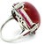 1970s Vintage Platinum Cabochon Ruby, Ruby and Diamond Statement Ring, Size 6.5 For Sale - Image 5 of 15