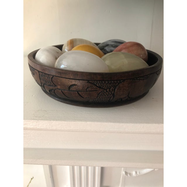 Handcarved African Hardwood Rhino Bowl / Catchall For Sale - Image 17 of 17