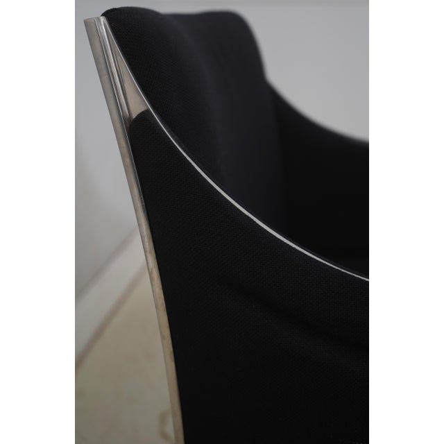Pair Jens Risom Black & Chrome Mid Century Modern Chairs For Sale - Image 13 of 18