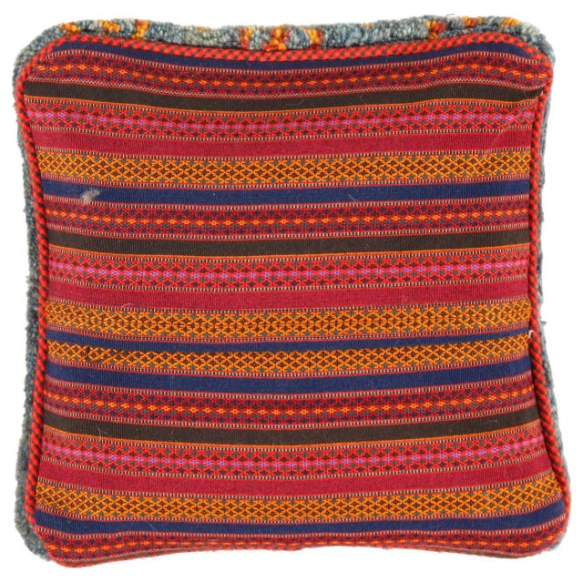 This Gabbeh pillow is made of high-quality LAMBS WOOL The piece was crafted with good workmanship. Gabbeh rugs are made by...