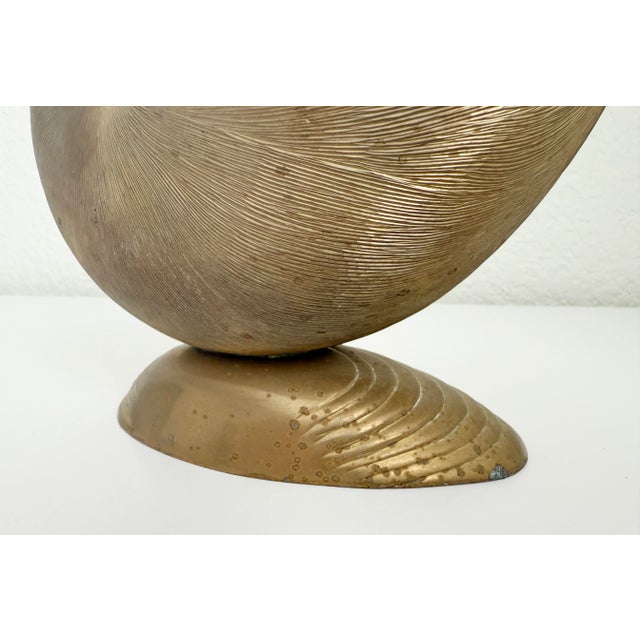 Art Deco Brass Nautilus Shell Planter Vase For Sale - Image 3 of 9