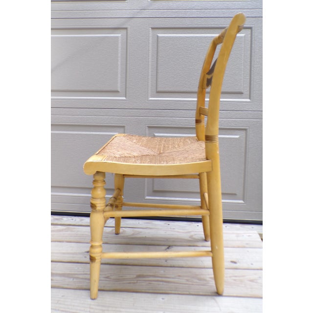 Hitchcock Vintage Americana Pillow Back Hitchcock Eagle Stenciled Rush Seat Dining Chair For Sale - Image 4 of 6