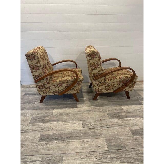 Vintage set of mad-man relax chairs by halabala for up-zavody rousinov 1960 in original condition with compagny sticker...