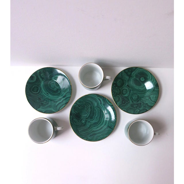 Malachite Porcelain Espresso Coffee Cup and Saucer, 2 Avail. For Sale - Image 11 of 12