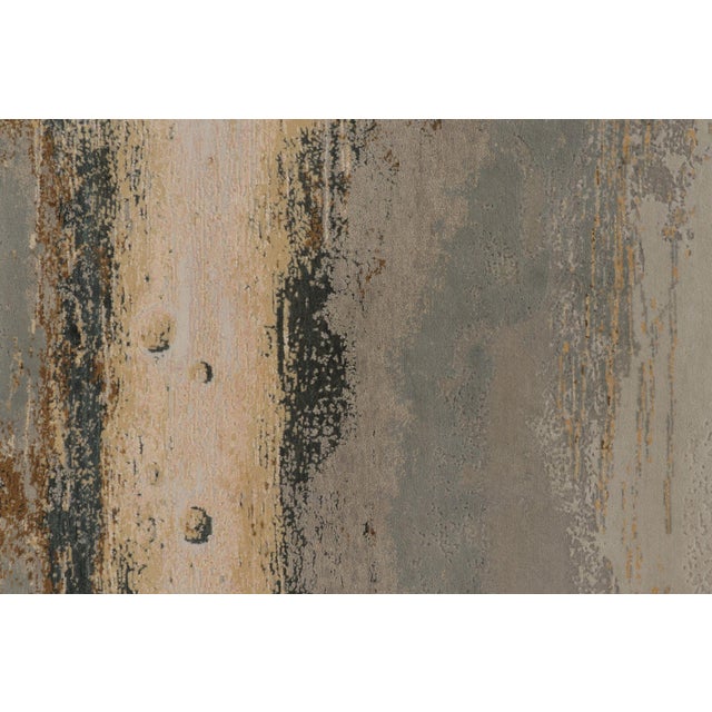 Rug & Kilim’s Modern Rug, Silver-Gray and Gold in Bold Abstract Pattern For Sale In New York - Image 6 of 8