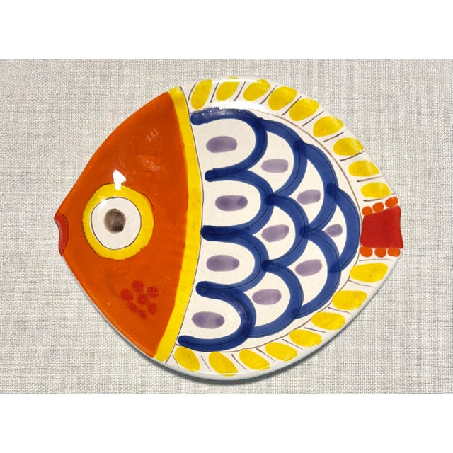 Mid 20th Century MCM Italian Hand Painted Desimone Family of Ceramic Fish Plates For Sale - Image 5 of 8
