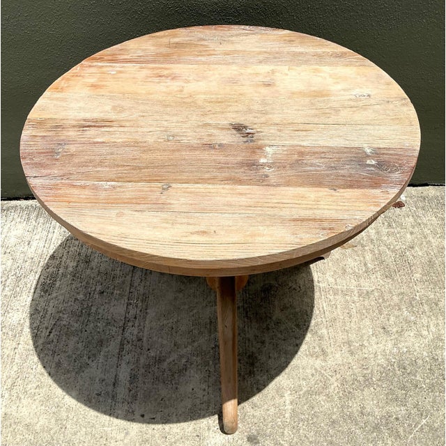 Vintage Turned Wood Pedestal Side Table For Sale - Image 16 of 16