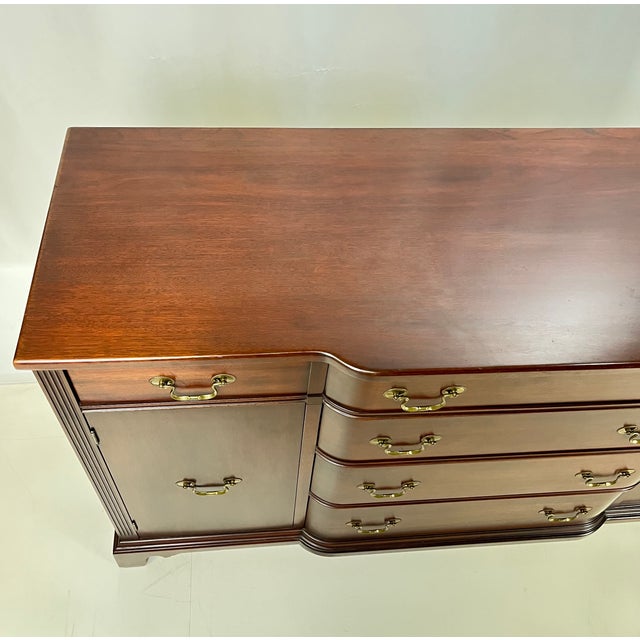 Vintage Georgetown Galleries Attributed Mahogany Bowfront Buffet For Sale - Image 16 of 18