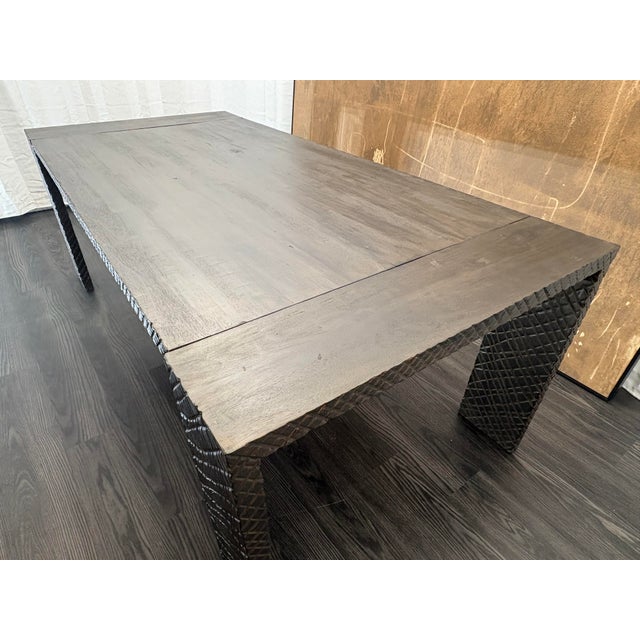 Wood Rh Kendari Rectangular Dining Table – 84" Timothy Oulton | Solid Hand-Carved Suar Wood | Discontinued Rh Collection For Sale - Image 7 of 18