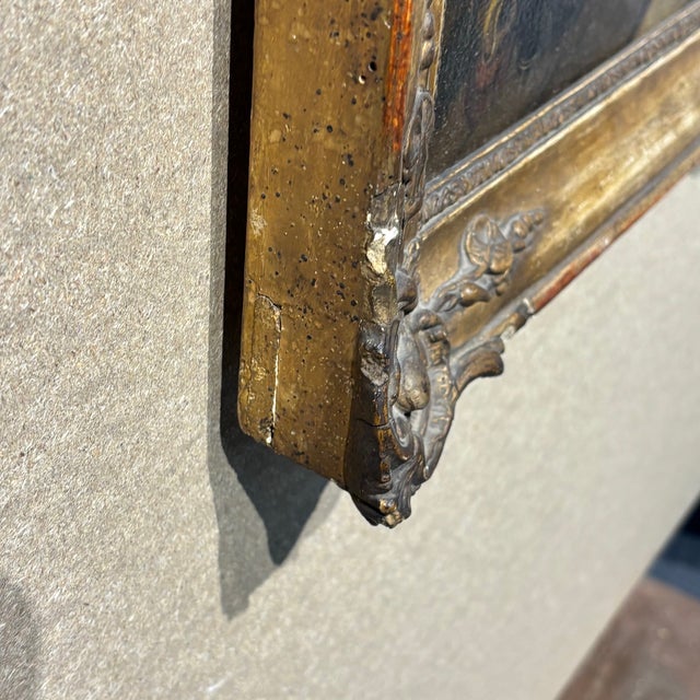 Flemish Artist, Interior Scene of Woman with Spinning Wheel, 1700, Oil on Canvas, Framed For Sale - Image 7 of 12