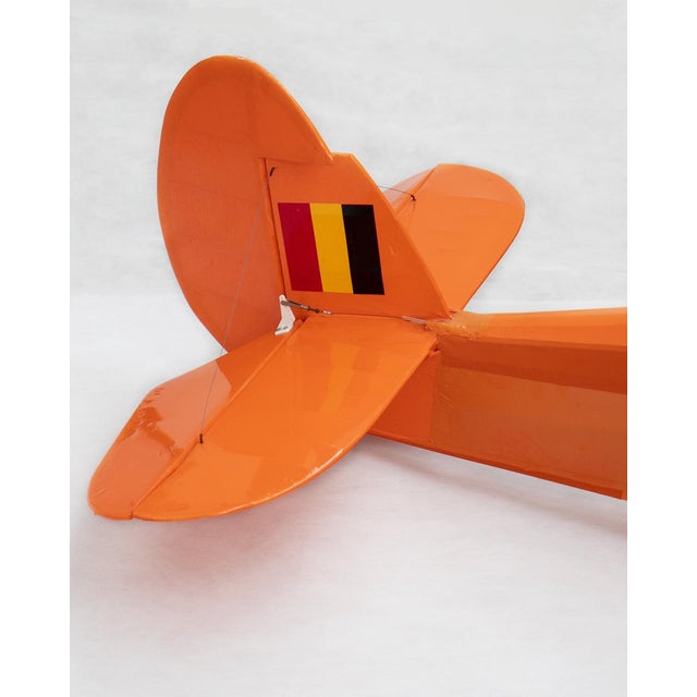 Orange Large Vintage Stampe SV.4 Biplane Airplane Model, 1980s For Sale - Image 8 of 16