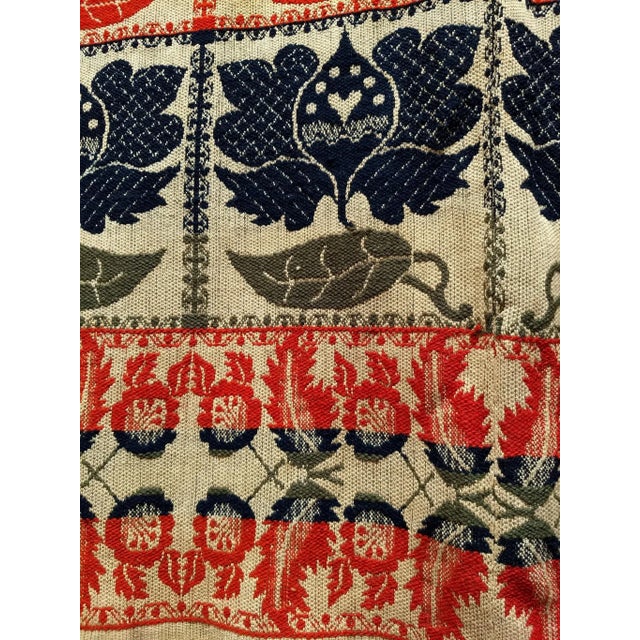 Textile 1840s Handwoven American Coverlet, Floral Motif, Signed Elizabeth Yohe For Sale - Image 7 of 8