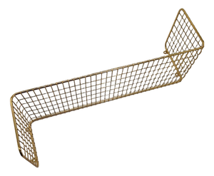 Gold Wall Shelf with Metal Mesh, 1970s
