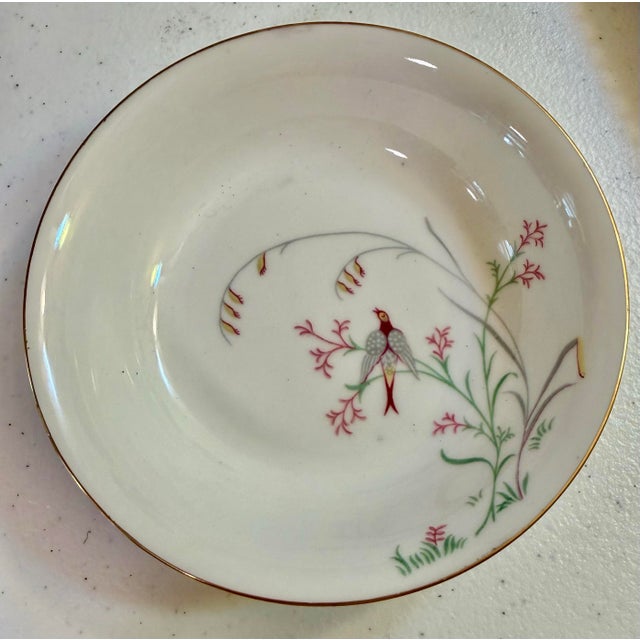 1930s Eschenbach Bird Multicolor Leaves and Grasses Dinnerware Set - 50 pcs For Sale - Image 6 of 12