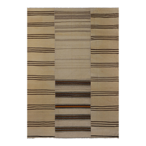 Striped Organic Hemp Kilim Rug 7'8'' X 11'