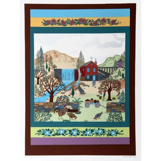 Jack Hofflander, "Barnyard I," Serigraph For Sale