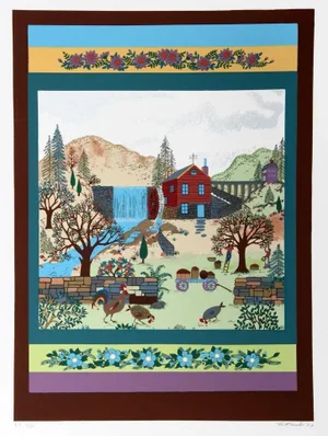 Jack Hofflander, "Barnyard I," Serigraph